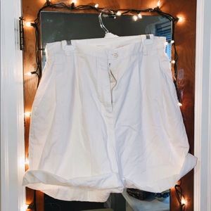 white mom shorts